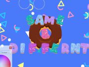 Permainan Donat yang sama & berbeza talian