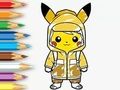 Permainan Buku Mewarna: Jas Hujan Pikachu  talian