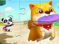 Permainan Jigsaw Puzzle: Panda Kecil Bermain Dengan Haiwan Kesayangan  talian