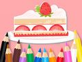 Permainan Buku Mewarna: Kek Strawberi  talian