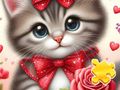Permainan Jigsaw Puzzle: Kucing Mawar  talian