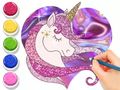Permainan Buku Mewarna: Unicorn Bercahaya  talian