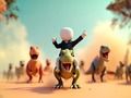 Permainan Stickman: Arena Dinosaur  talian