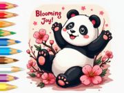 Permainan Buku Mewarna: Little Panda Cherry Blossoms  talian