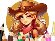 Permainan Buku Pewarna: Cowgirl  talian