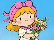 Permainan Teka -teki jigsaw: gadis bunga kecil  talian