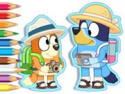 Permainan Buku Pewarna: Bluey Camping  talian
