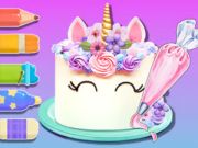 Permainan Buku pewarna: kek unicorn  talian