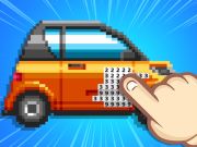 Permainan Warna pixel yang menyeronokkan mengikut nombor  talian