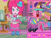 Permainan Gadis Equestria Little Equestria My Pinkie Pie berpakaian talian