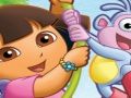 Permainan Teka -teki menyeronokkan dora dengan but  talian