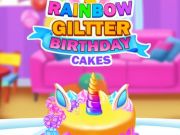 Permainan Kek Hari Lahir Glitter Rainbow talian