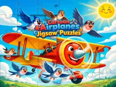 Permainan Cartoon Airplanes: Jigsaw Puzzles talian