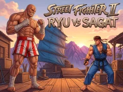 Permainan Street Fighter II Ryu vs Sagat talian