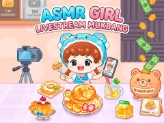 Permainan ASMR Girl: Livestream Mukbang talian