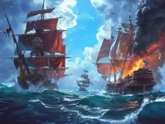 Permainan Pirate Ships: Build and Fight talian