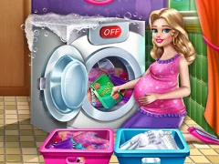 Permainan Mommy washing clothes talian