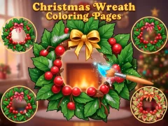 Permainan Christmas Wreath Coloring Pages talian