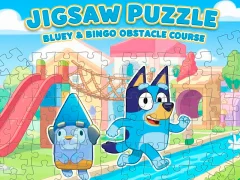 Permainan Jigsaw Puzzle: Bluey & Bingo Obstacle Course talian