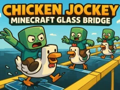 Permainan Chicken Jockey: Minecraft Glass Bridge talian