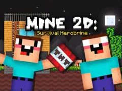 Permainan Mine 2D Survival Herobrine talian