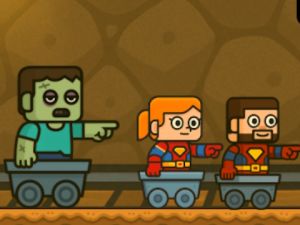 Permainan 2 pemain blockminer melarikan diri  talian