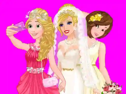 Permainan Barbie's Wedding Selfie With Princesses talian