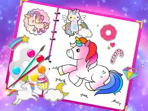 Permainan Fabulous Cute Unicorn Coloring Book talian