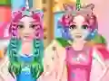 Permainan Princesses Rainbow Unicorn Hair Salon talian