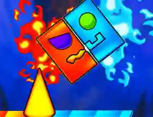 Permainan Fire And Water Geometry Dash talian