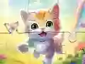 Permainan Jigsaw Puzzle: Kitten With Butterfly talian