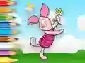 Permainan Coloring Book: Piglet Holds Toy Windmill talian