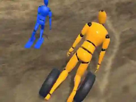 Permainan Ragdoll Racing: Extreme Downhill talian