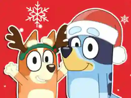 Permainan Jigsaw Puzzle: Bluey Christmas Gift talian