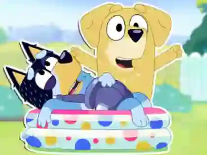 Permainan Jigsaw Puzzle: Bluey Dad Baby talian