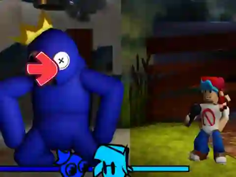 Permainan FNF vs Rainbow Friends talian