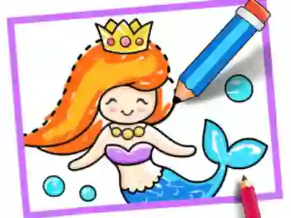Permainan Toddler Drawing: Mermaid talian