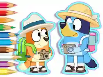 Permainan Coloring Book: Bluey Camping talian