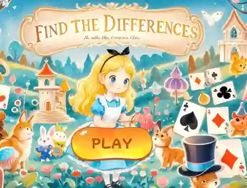 Permainan Find The Differences: Alice In Wonderland talian