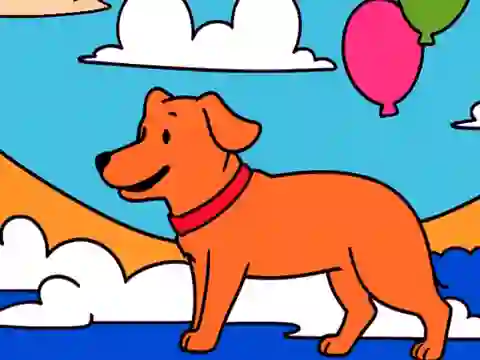 Permainan Color By Code: Yellow Dog talian