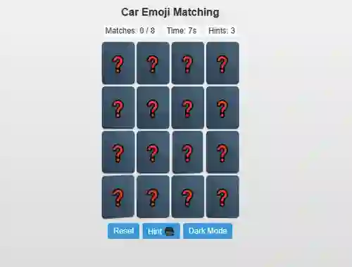 Permainan Car Emoji Matching talian