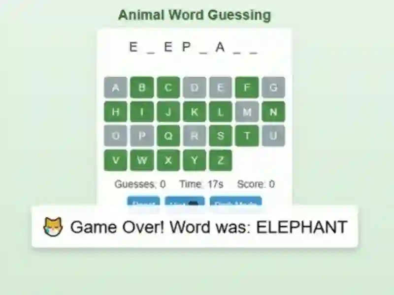 Permainan Animal Word Guessing Game talian