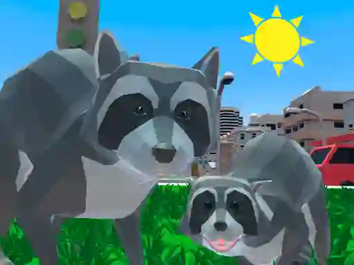 Permainan Raccoon Adventure City Simulator 3d talian