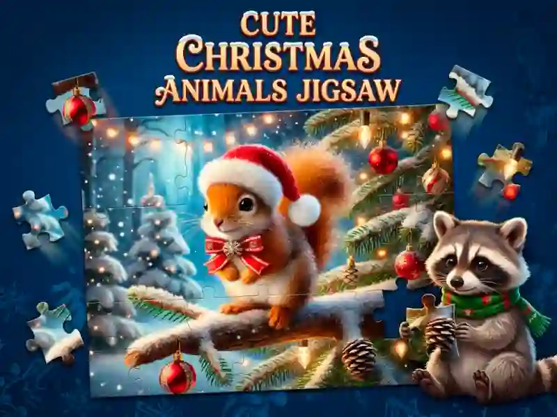 Permainan Cute Christmas Animals Jigsaw talian