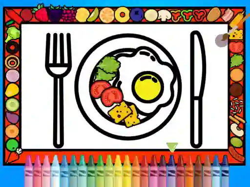 Permainan Color and Decorate Dinner Plate talian