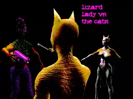 Permainan Lizard Lady Vs The Cats talian