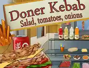 Permainan Doner Kebab Salad, Tomatoes, Onions talian