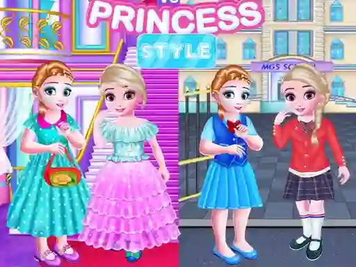 Permainan Little Girls School vs Princess Style talian