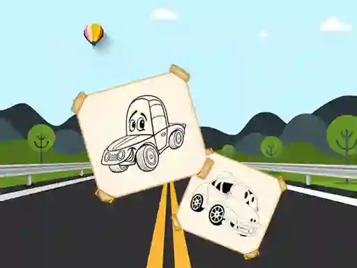 Permainan Funny Cars For Kids Coloring talian