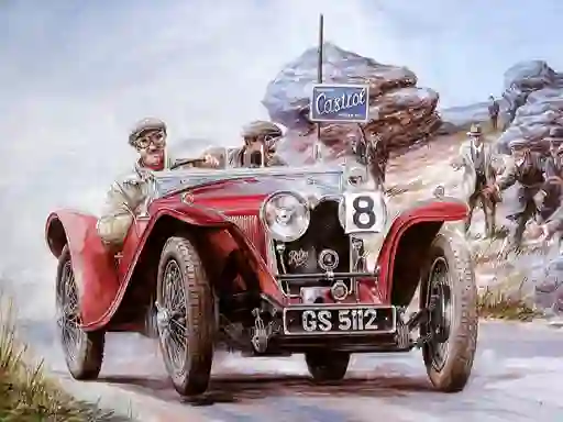Permainan Painting Vintage Cars Jigsaw Puzzle 2 talian